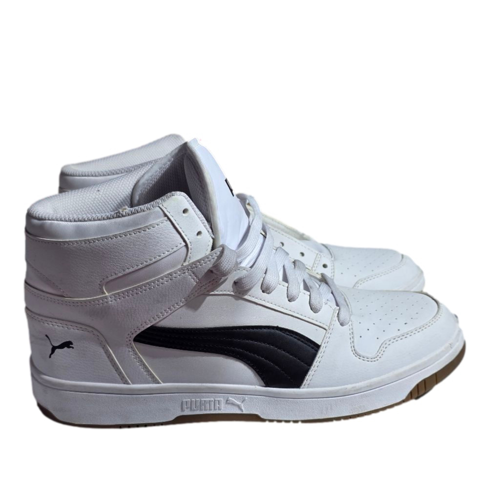 Puma Rebound Mens White Basketball Sneakers Casual Shoes Size 11